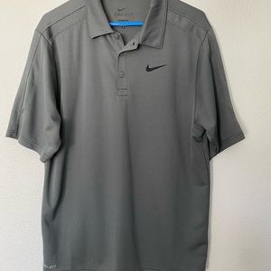Nike dri fit grey Polo, worn 1 time. Size small.